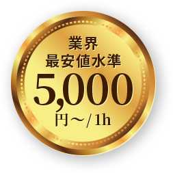 業界最安値水準5,000円～/1h