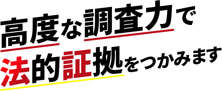 高度な調査力で法的証拠をつかみます